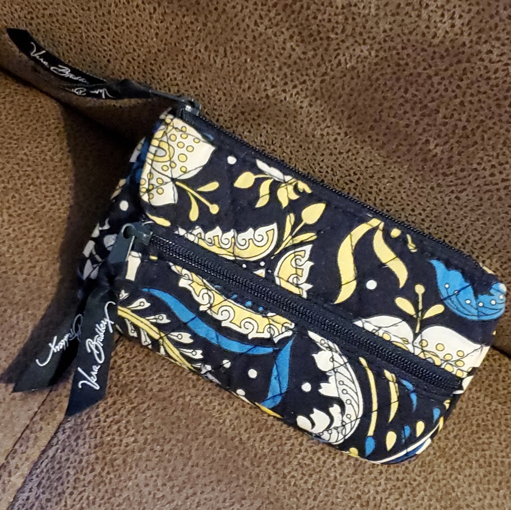 Vera Bradley Ellie Blue coin purse, bag clip